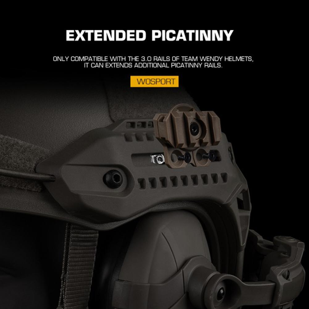Helm-Seitenschienen-Adapter, verstellbar, 360 Grad drehbar, Nylon, Helm-Schiene, Taschenlampenhalterung für MLOK