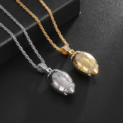 Three Dimensional Football Pendant Hip Hop Necklace Jewelry High Quality Twisted Necklace Jewelry