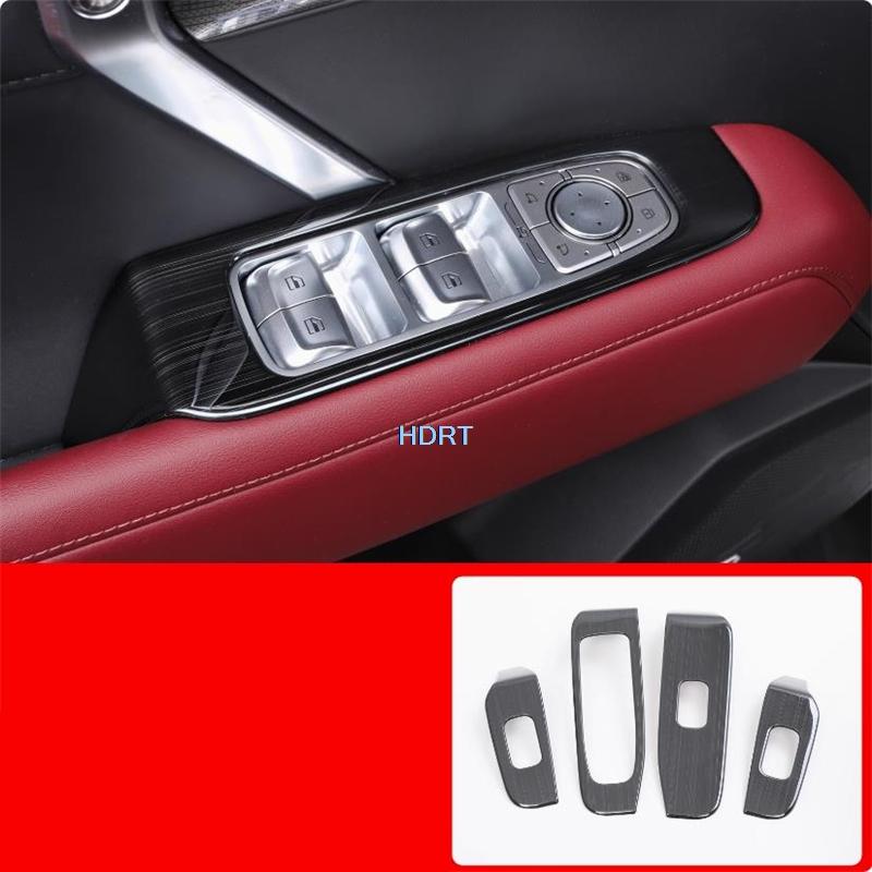Car Styling Gear Shift Window Control Panel Air Vent Outlet For Great Wall GWM Tank 400  + Stainless Steel Black Interior