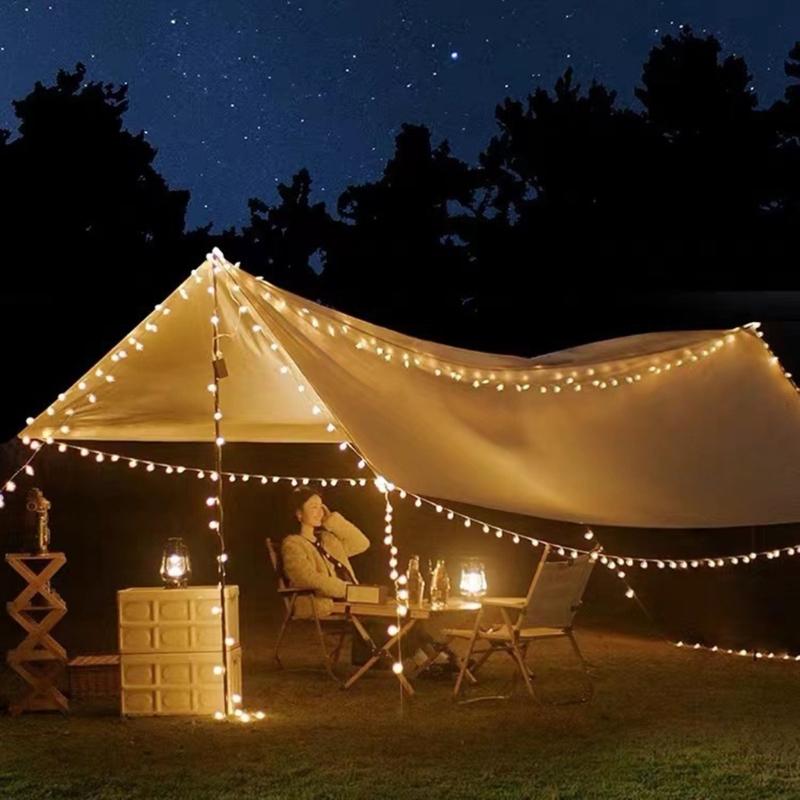 Globe String Lights LED String Lights Warm White Connectable Lights Decorative String Lights for Outdoor Indoor Camping