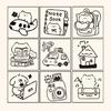 Wood Rubber Stamp Lovely Cats Stamp Animal Stamp Decorative Stamp Cartoon Dogs Stamp