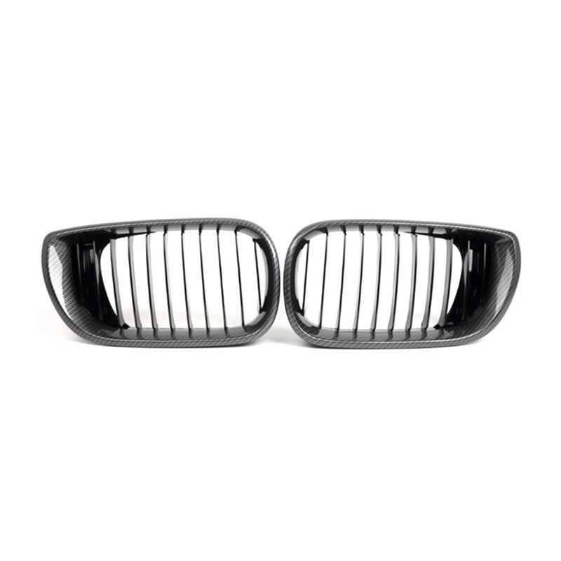 Front Kidney Grille Replacement For BMW 3 Series E46 320I 325I 325Xi 4Door 2002-2005 Carbon Fiber 51137030545 51137030546