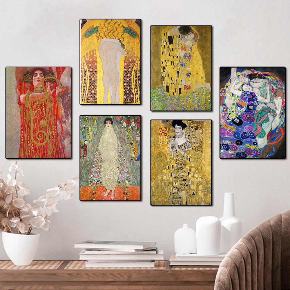 Classic Artist Gustav Klimt Poster Abstract Oil Canvas Painting Modern Home Decoration Wall Art Picture for Interior Living Room