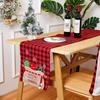 Christmas decorations table flag Christmas gift package embroidered plaid table flag home table decoration