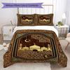 Muslim Pattern Bedding Uilt Set Uilt Cover Pillowcase Home Decoration Birthday Gift (1 * Duvet Cover + 2 * Pillowcase  Without Core)122