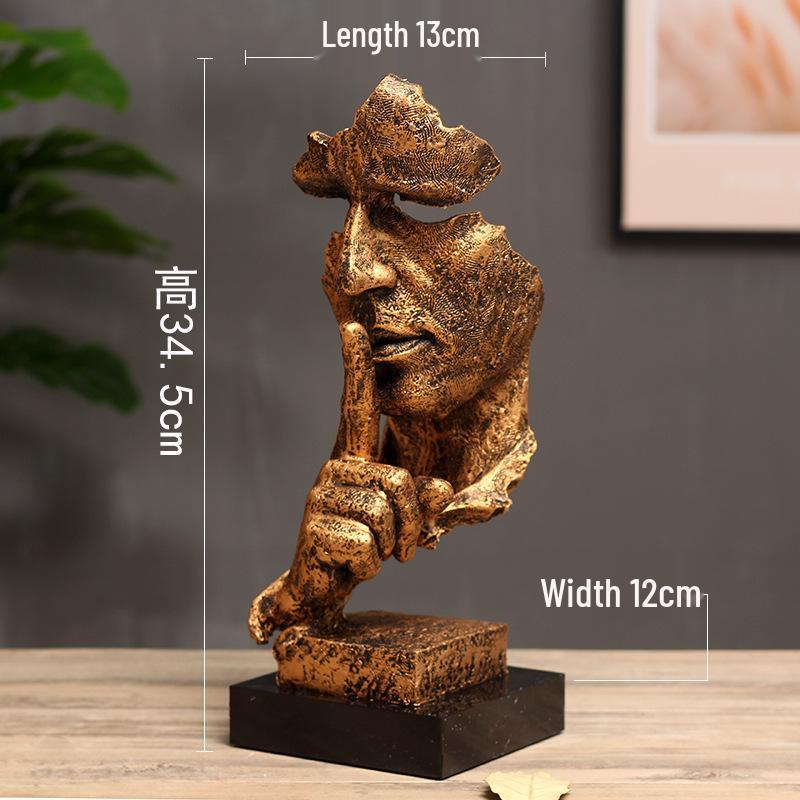 Silence is Golden Modern Character Sculpture Ornament