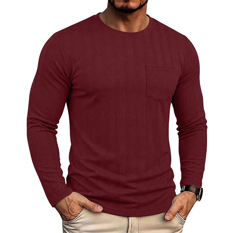 Men S Long Sleeve Crew Neck Pullover Knit T Shirt Casual Fall Winter