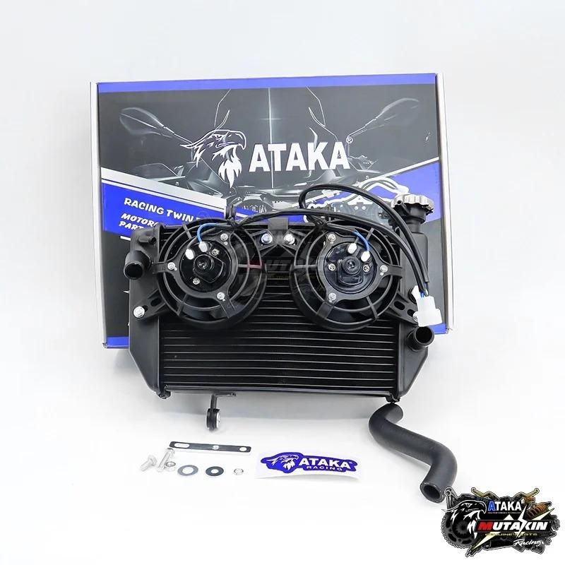 ATAKA Motorcycle Double Fans Big Radiator Cooling Water Tank Improved Version Condenser Y15ZR LC150 SNIPER150 R15 588ML 588ML