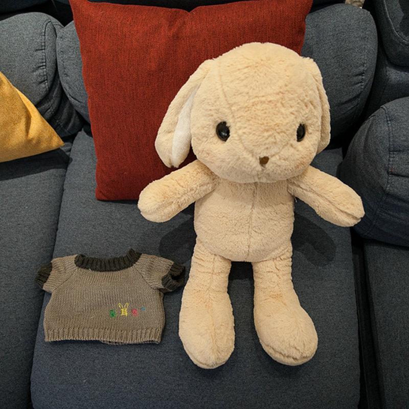 Plush Toy Long Ear Lop Sweater Bunny Doll Stuffed Animal Pillow Girl Baby Sleeping Holding Rabbit Doll Valentine's Birthday Gift