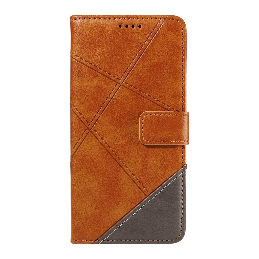 For Xiaomi Poco C75 4G/Redmi 14R 5G/14C 4G Case Leather Geometric Line Wallet Phone Cover with Wrist Strap