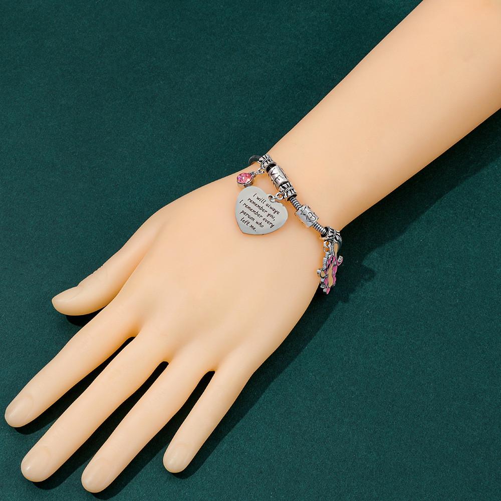 Stitch Cartoon Charm Bracelet Zinc Alloy Love Heart Pendant For Men Women Gift