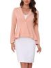 Allegra K Women's Office Blazer, Stand Collar, Long Sleeve, Single Button, Peplum, Pink, Size M