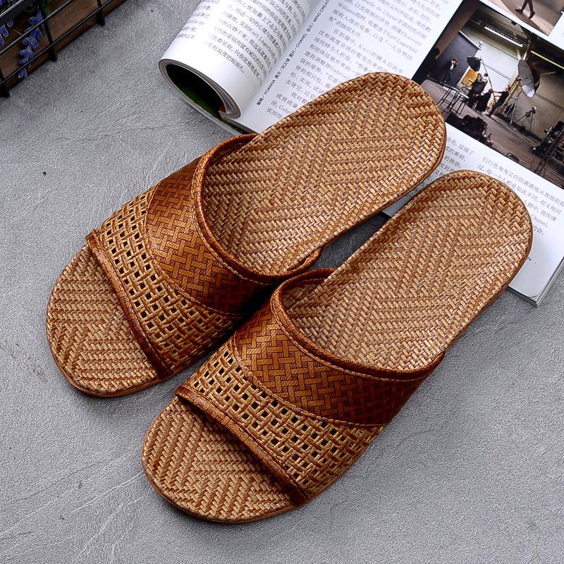 Summer Non-slip Indoor Slippers for Men and Women - Thick Sole, Perfect for Wood Floors and Rattan Matting