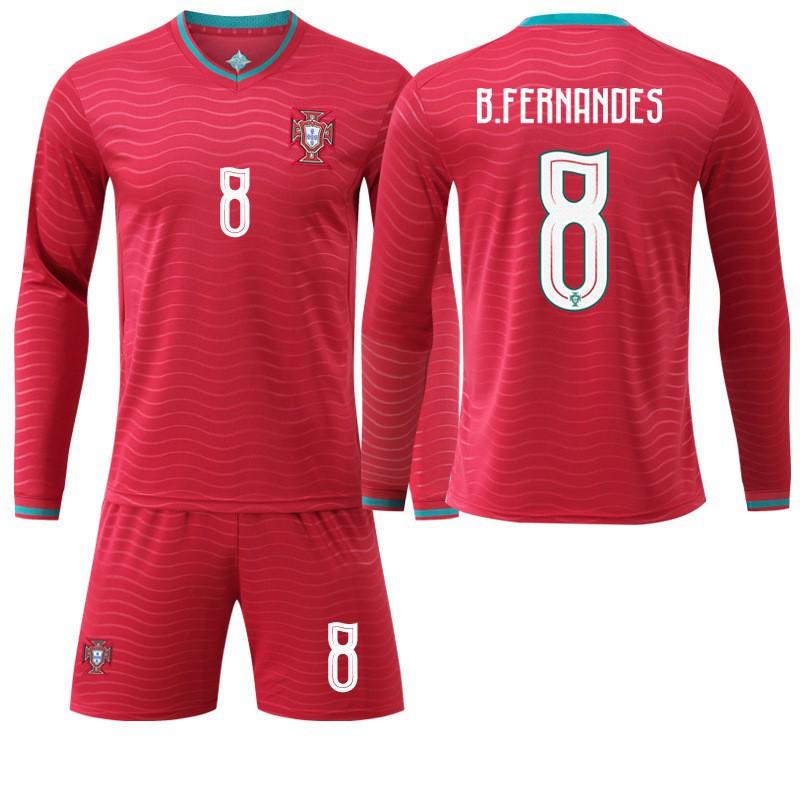Long-sleeved Football Uniform No. 7 C Ronaldo Jersey Set 8B Fee Sports Team Portugal World Cup