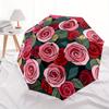 1pc Roses Pattern Folding Umbrella With Excellent UV Protection, 8 Ribs Casual Durable Lightweight Portable Travelling Umbrella For Men & Wo