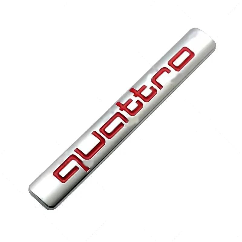 For Audi RS3 1Pcs Large Quattro Metal Sticker For Audi A3 A4 A5 A6 Q3 Q5 Q7 Four-Wheel Drive, Modified Rear Label Sticker Car