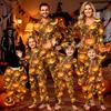Family Matching Halloween Printed Pajama Set with Long Sleeve Top and Pants for Parent and Child