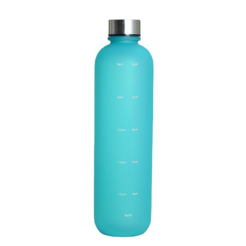 1l Water Bottle With Time Marker Gradient Frosted Plastic Cups Motivational Reusable Fitness Sports Outdoors Leakproof Bpa Free