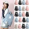Kpop Bts Bunny Rabbit Ears Backpack Girls School Bags V With Piggy Pendant Plush
