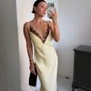 Europäische und amerikanische Damenbekleidung Sommer Neu Sexy Temperament Spitze V-Ausschnitt Figurbetont Trägerkleid