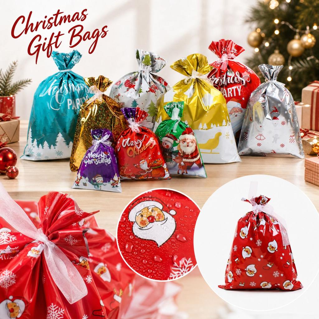 Christmas Gift Bags for Party Favors, Creative Holiday New Year Wrapping