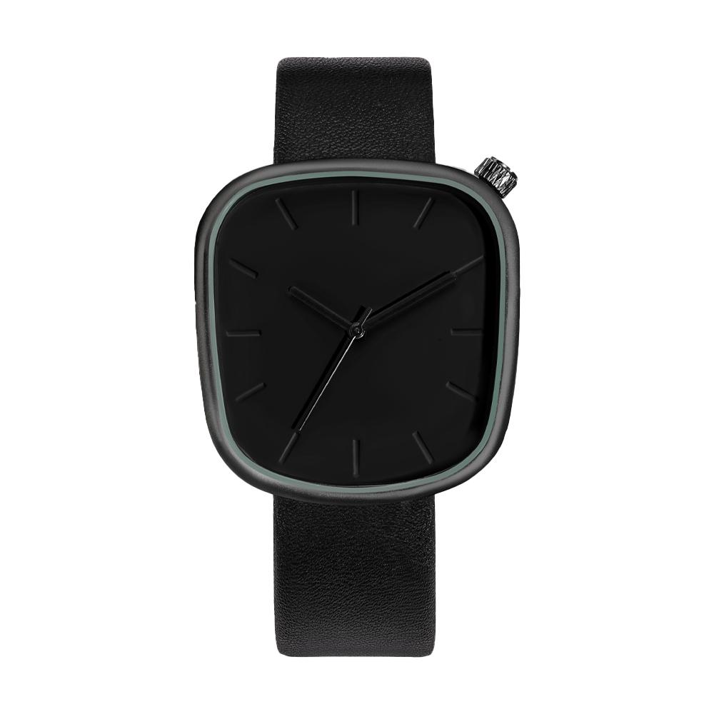 Men's Minimalist Watch Fashion Versatile Men's and Women's Square Watch Scale Black and White Premium Quartz Watch