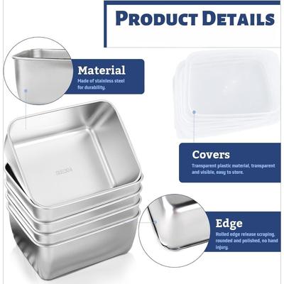 Stainless Steel Food Containers with Lids Reusable Container For Snacks Food Storage Containers Storage Box for Office