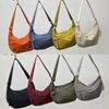 Versatile Canvas Crossbody Bags Korean Simplified Large Capacity Shoulder Bag Solid Color Lightweight Sports Hobos Bag Women
