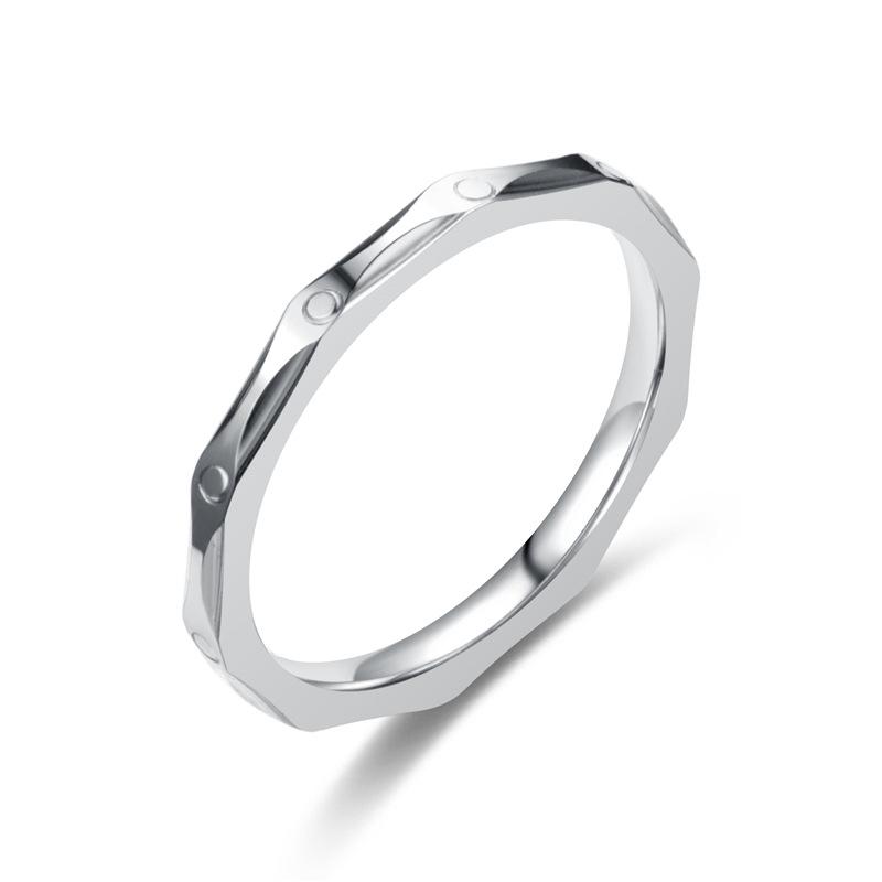 ing style high-end niche titanium steel ring, niche temperament rhombus engraved ring ring hand jewelry no. 5 серебряный