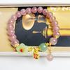 Natural Strawberry Crystal Peach Blossom Bracelet Bangles Women Fashion Jewelry Accessories Gift