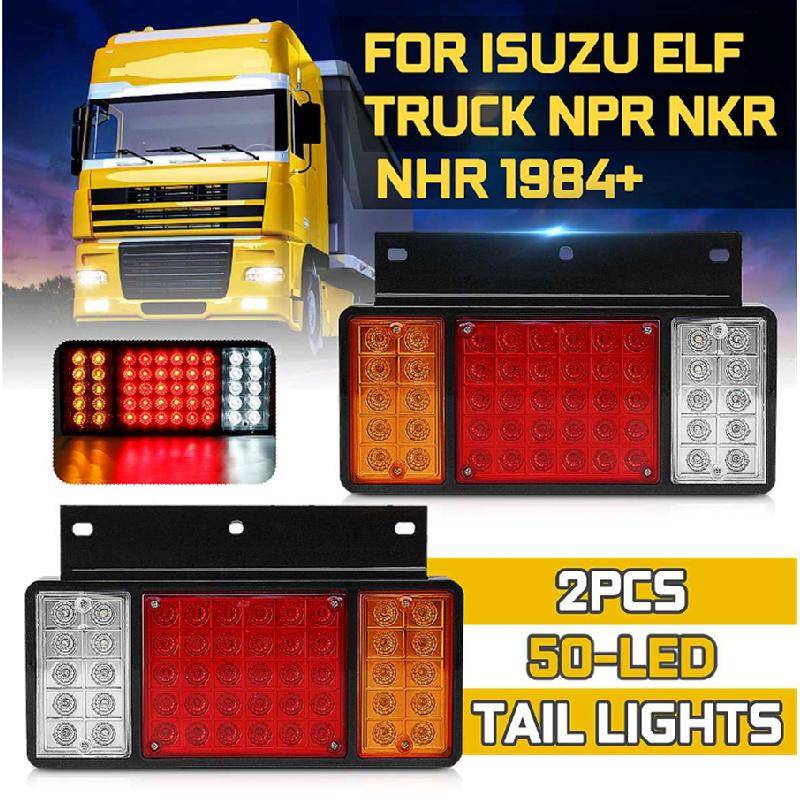 

2X Left Right 50 Led Rear Tail Light Lamp For Isuzu Elf Truck Npr Nkr Nhr 1984+
