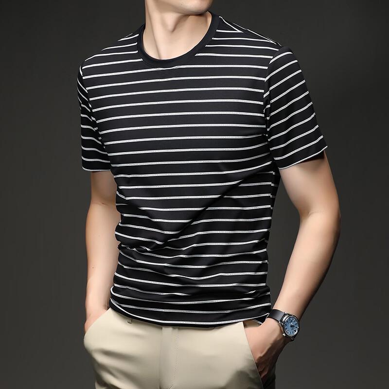 Firstview Men's Striped Round Neck Short-Sleeve T-Shirt FV26C1062