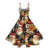Kindermode Lässig Weihnachts-Print Sexy Schulterfrei Punk Retro Kleid