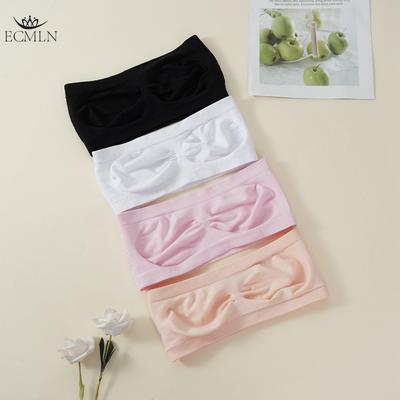 Reggiseno a Tubino Senza Spalline Comfort Senza Ferretto con Imbottitura Slip Bandeau Bralette Top a Tubino