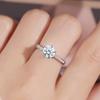 S925 Sterling Silver Moissanite Six-Prong Square Bezel Women's Open Design Ring