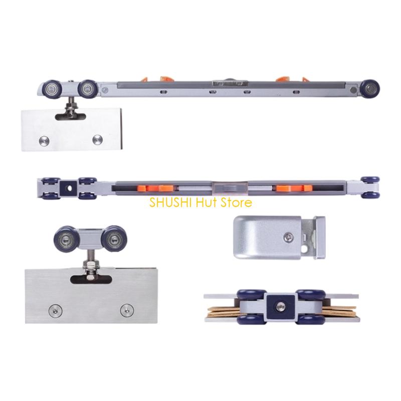 Stainless Steel Sliding Glass Door Rollers Quiet Hydraulic Buffer Pulleys Toilet Damping Buffer Glass Pulley Enduring D57B