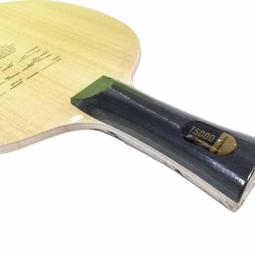 Originalus SANWEI T5000 CARBON stalo teniso raketės peilis (5+2 anglis)+RXTON 1 guma(Juoda+raudona) T5000 stalo teniso ašmenys