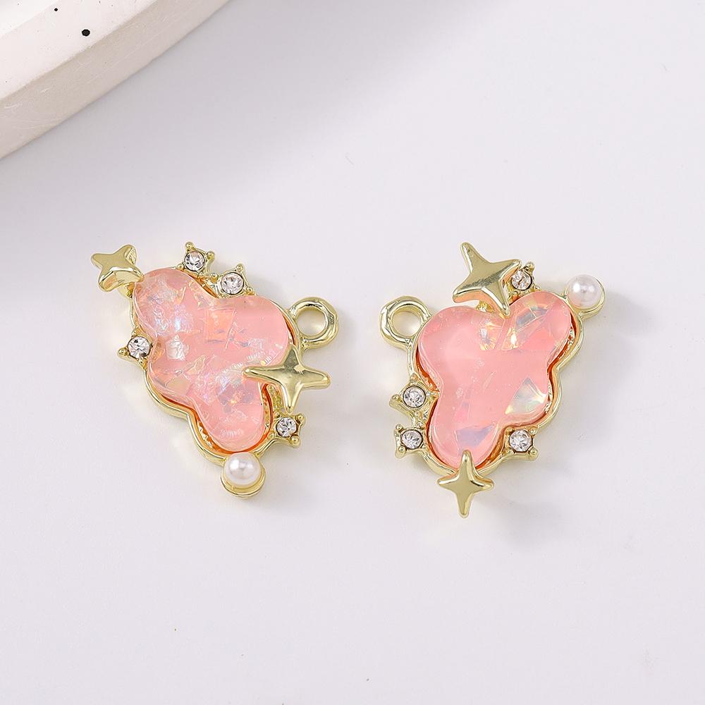 5pcs Cute Gemstone Cloud Pendant Charms for Necklace Earrings Bracelet DIY Handmade Jewelry Accessories Supplies