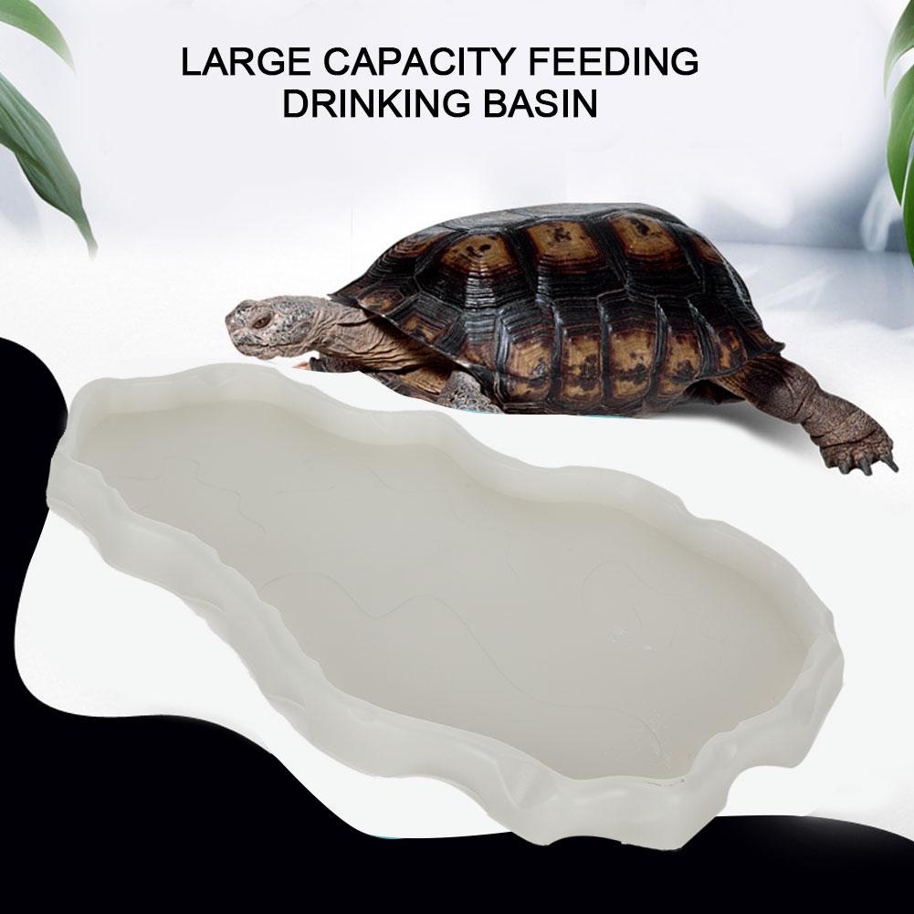 NW29 Plastic Reptiles Feeder Basin Snake Frogs Drinking Feeding Dish Landscape Decorations