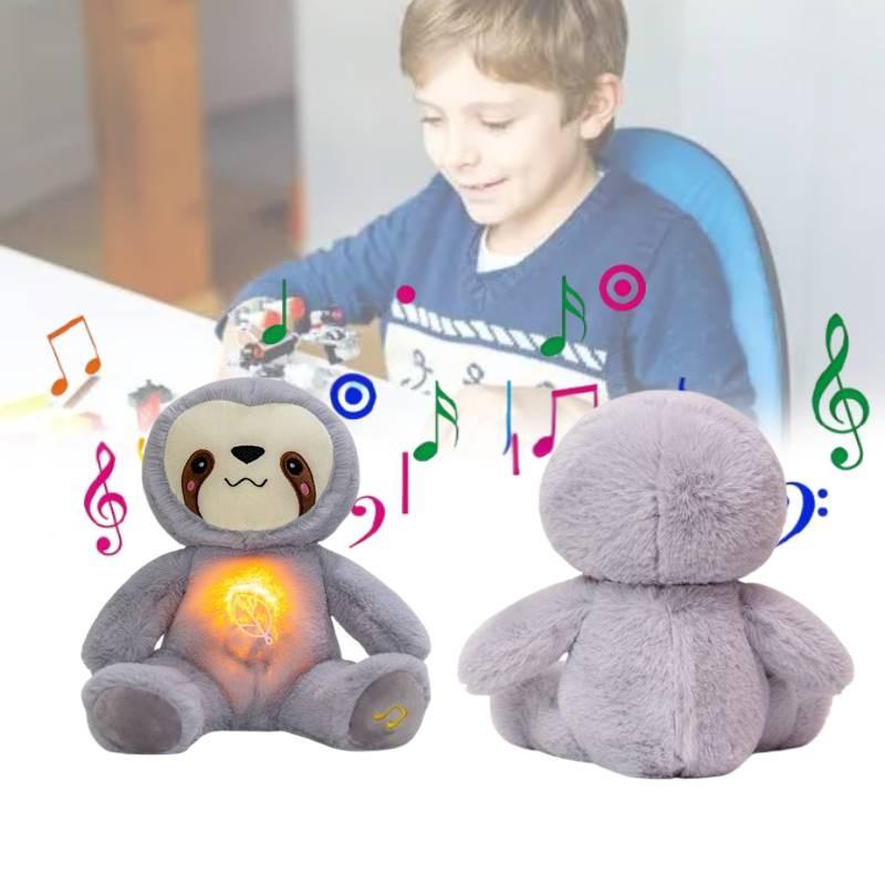 Artificial Cute Breathing Sloth Plush Toy Glow With Music Koala Gift Children