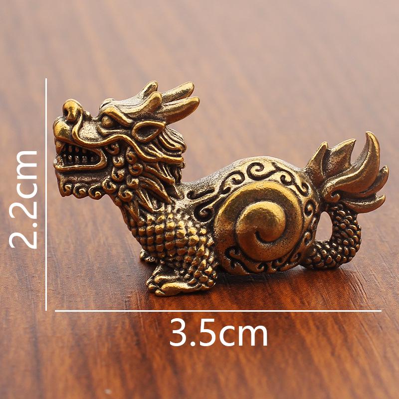 Brass Dragon Nine Sons Keychain and Yazi Taotie Car Ornament Gift