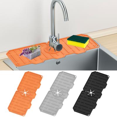 Alfombrilla de silicona para grifo de cocina para fregadero, esponja, almohadilla de secado, estante de drenaje, alfombrilla plegable para fregadero, grifo, recogedor de salpicaduras, alfombrilla protectora para encimera de baño, agua
