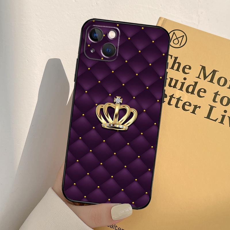 Quilted Texture Sofa Pattern Crown Phone Case For iPhone 17 16 14 13 12 11 15 Pro Max mini XR 16e 15 16 Plus 17 Air Full Cover