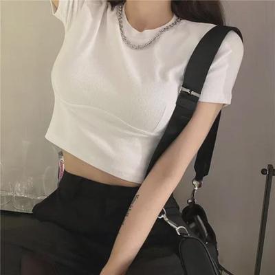 Spring/Summer 2025 Slim-Fit Women's Short Sleeve Midriff T-Shirt