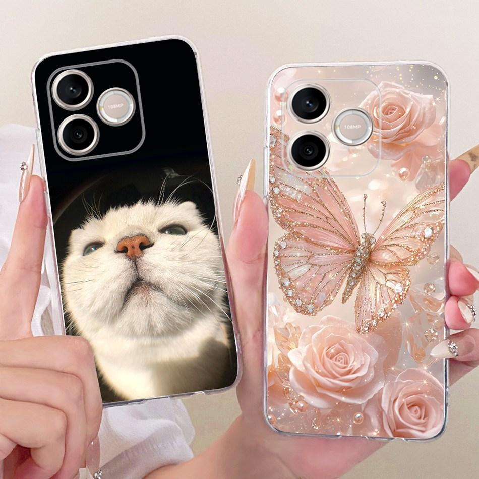 For Honor 600 Lite Honor600 2026 Cute Flower Butterfly Cat Painted Case For Honor 600 600Lite 5G Soft Silicone TPU Phone Cases
