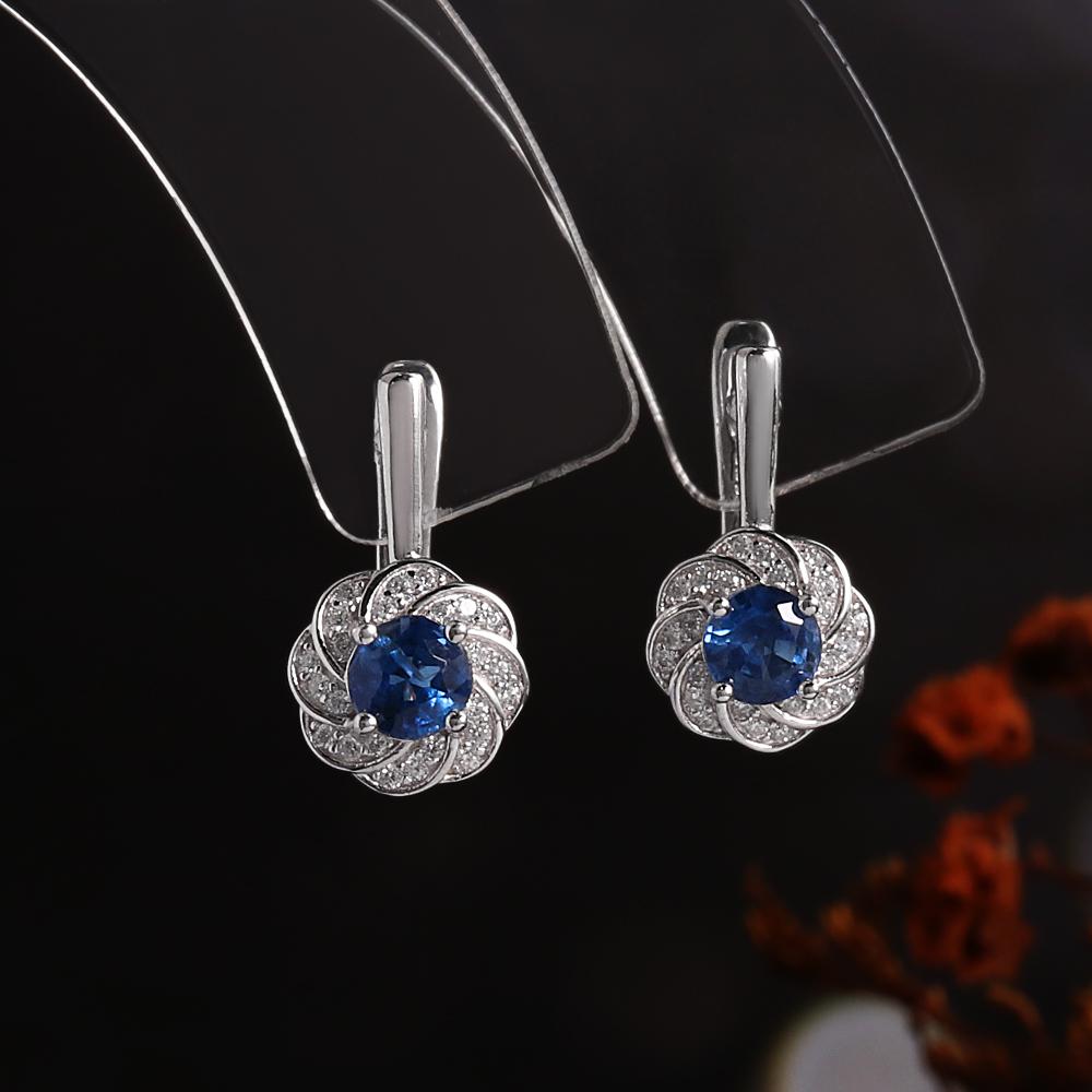 Návrh ve tvaru květu prsten náušnice přívěsek náhrdelník přírodní kyanit 925 Sterlingové stříbro jemná šperková sada pro ženy Dárky k narozeninám