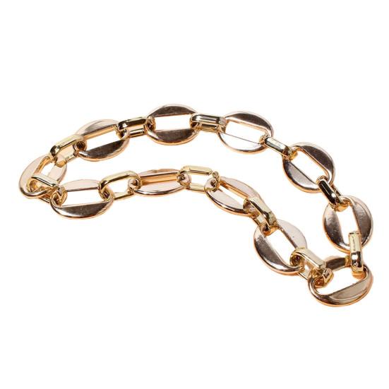 Pet Chain Collar Geometric Chain Dress-up Golden Color Metal Pet Dogs Necklace Loop