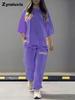 Summer Women's Loose Hollow Crew Neck T-Shirt Top Pants Set Two Piece Outfit