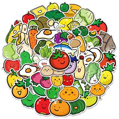 50 Fruit and Vegetable Stickers, 0-3 Years Old Babies' Objects, Educational Fruit and Vegetable Plants, Graffiti Stickers, Children's Stickers