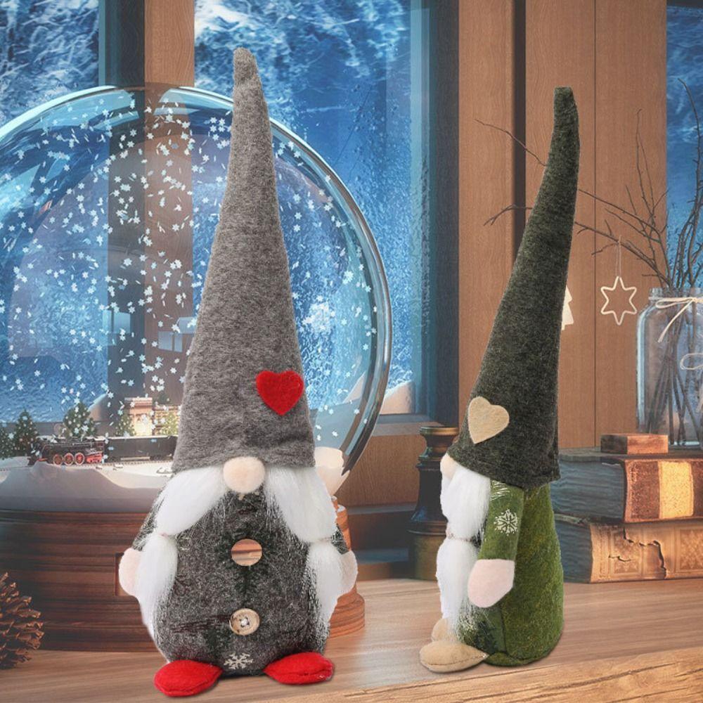 Mini Christmas Faceless Gnome Doll Kawaii Long Old Man Doll Knitted Christmas Doll  Living Room